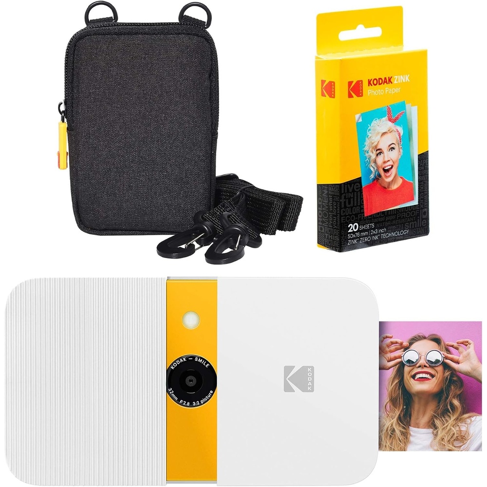 image:imageKODAK Smile Instant Print Digital Camera WhiteYellow Soft Case KitWhiteYellow
