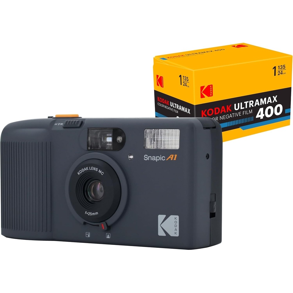 image:imageKODAK Snapic A1 35mm Film Camera 35mm Reusable 2Zone Focus Lightweight Compact Rhino Grey Film amp AAA Battery are not IncludedRhino Grey