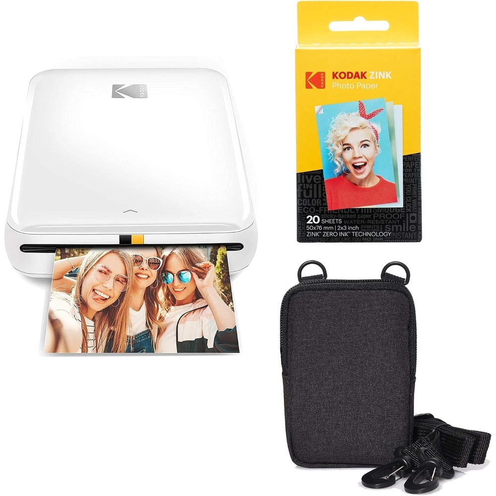image:imageKODAK Step Instant Photo Printer with BluetoothNFC Zink Technology amp KODAK App for iOS amp Android Blue Go BundleWhite