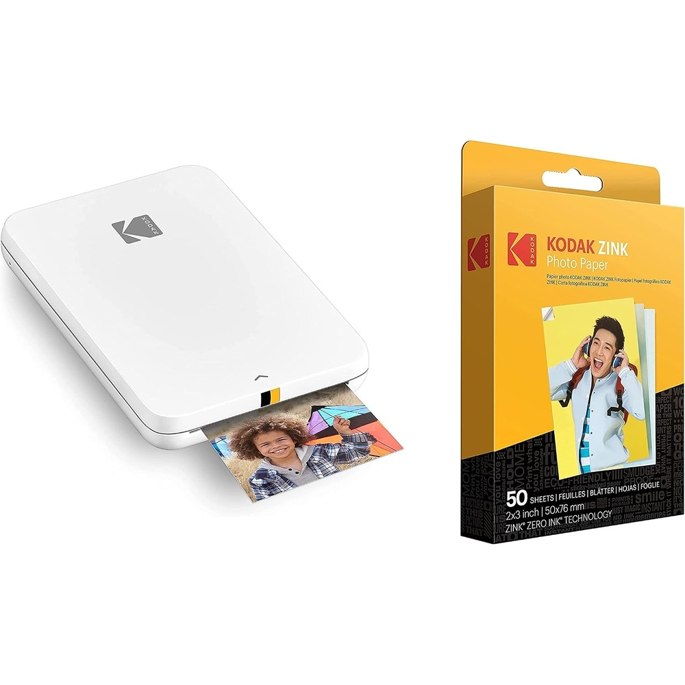 image:imageKODAK Step Slim Instant Mobile Photo Printer Wirelessly Print 2x3 Photos on Zink Paper with iOS amp Android Devices w 2x3 Premium Zink Photo Paper 50 Sheets