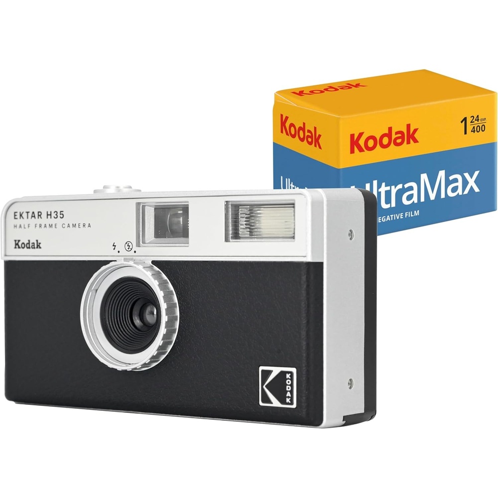 image:imageKodak EKTAR H35 Half Frame Film Camera OffWhite SingleBlack