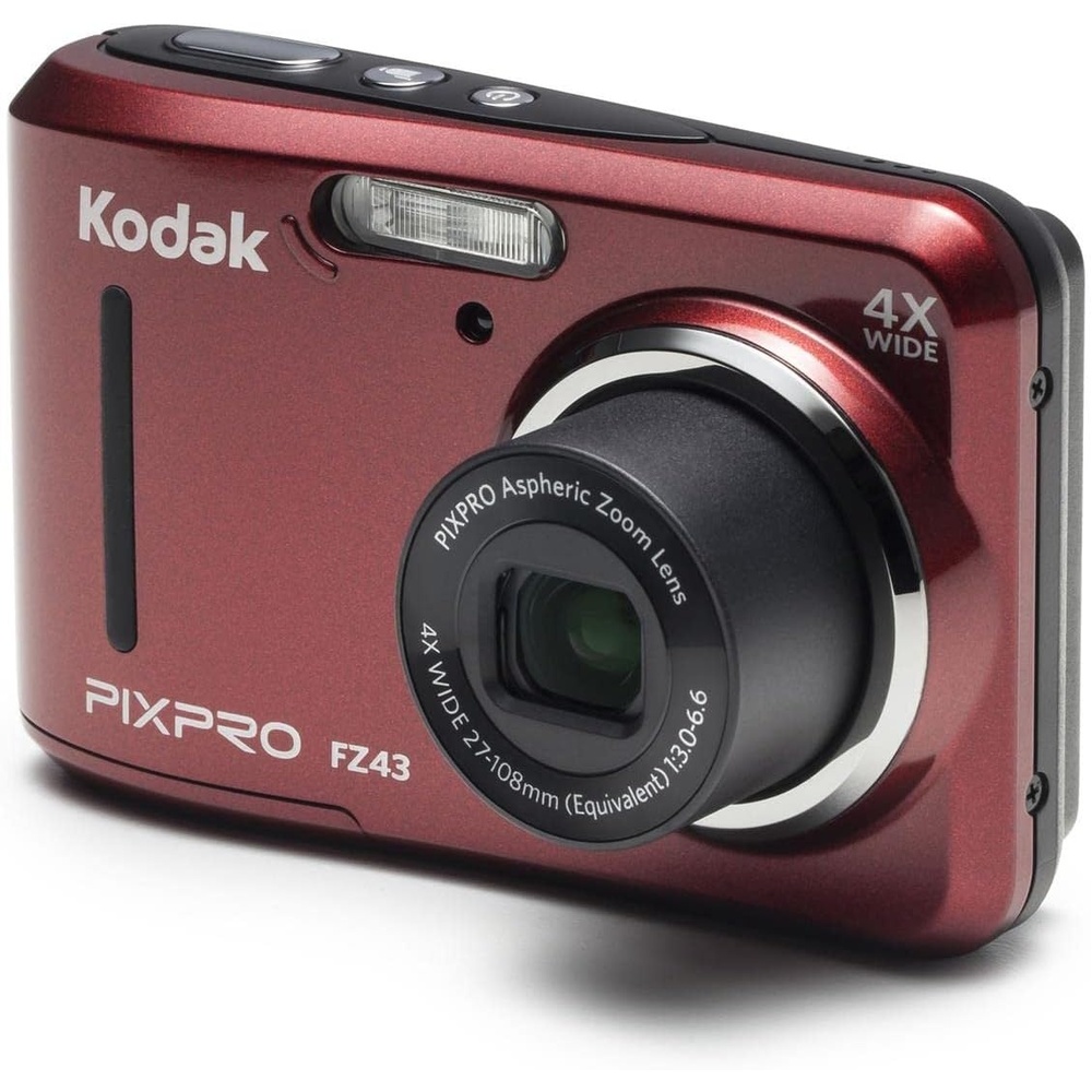 image:imageKodak PIXPRO Friendly Zoom FZ43BK 16MP Digital Camera with 4X Optical Zoom and 27 LCD Screen BlackRed