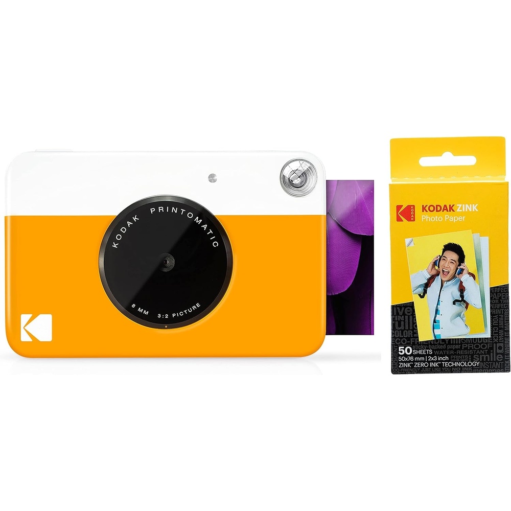 image:imageKodak Printomatic Digital Instant Print Camera Neon Green with Kodak 2x3 Premium ZINK Photo Paper 50 SheetsYellow