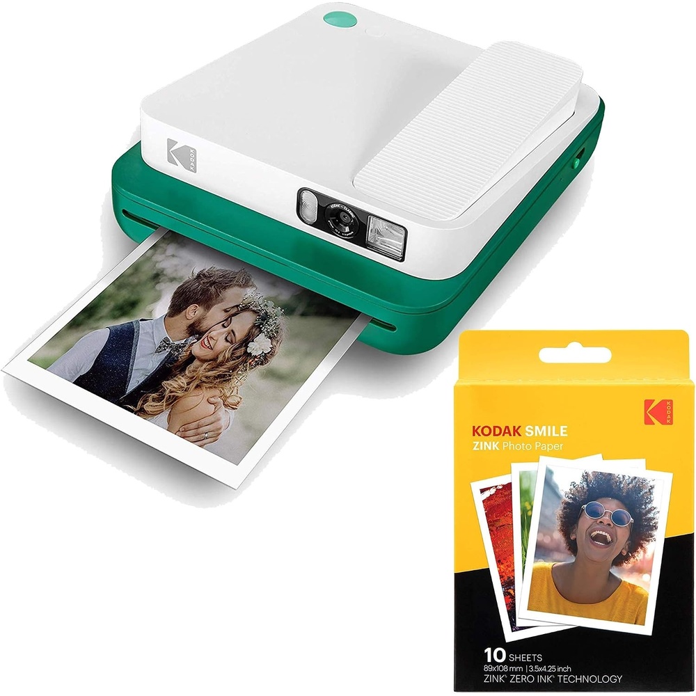 image:imageKodak Smile Classic Digital Instant Camera with Bluetooth Green w 10 Pack of 35x425 inch Premium Zink Print Photo PaperGreen