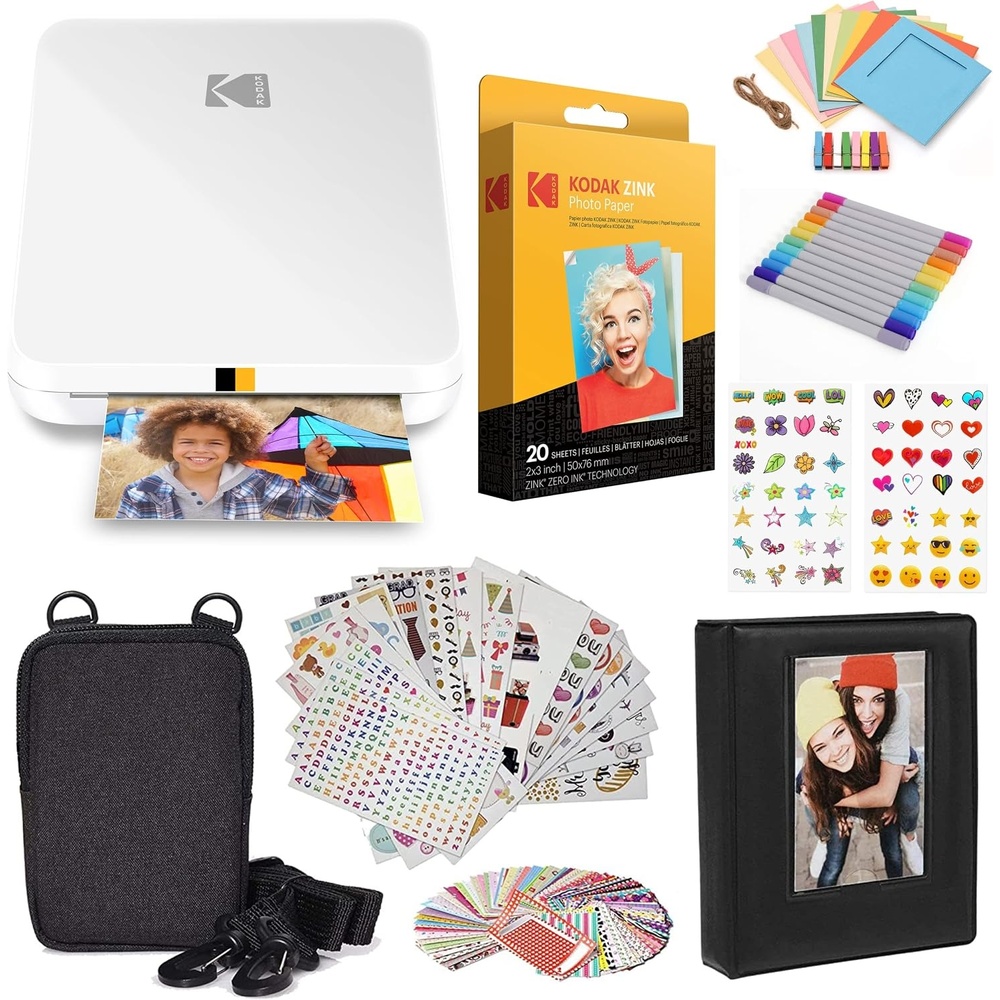 image:imageKodak Step Slim Instant Mobile Photo Printer Kit 20 Pack Zink Paper Case Photo Album Markers Sticker Sets