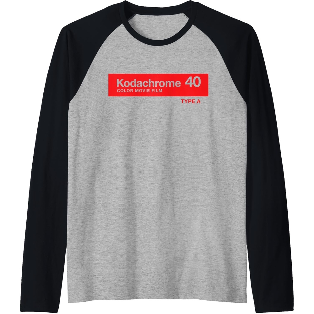image:imageMens Kodak Kodachrome 40 Raglan Baseball TeeBlackAthletic Heather