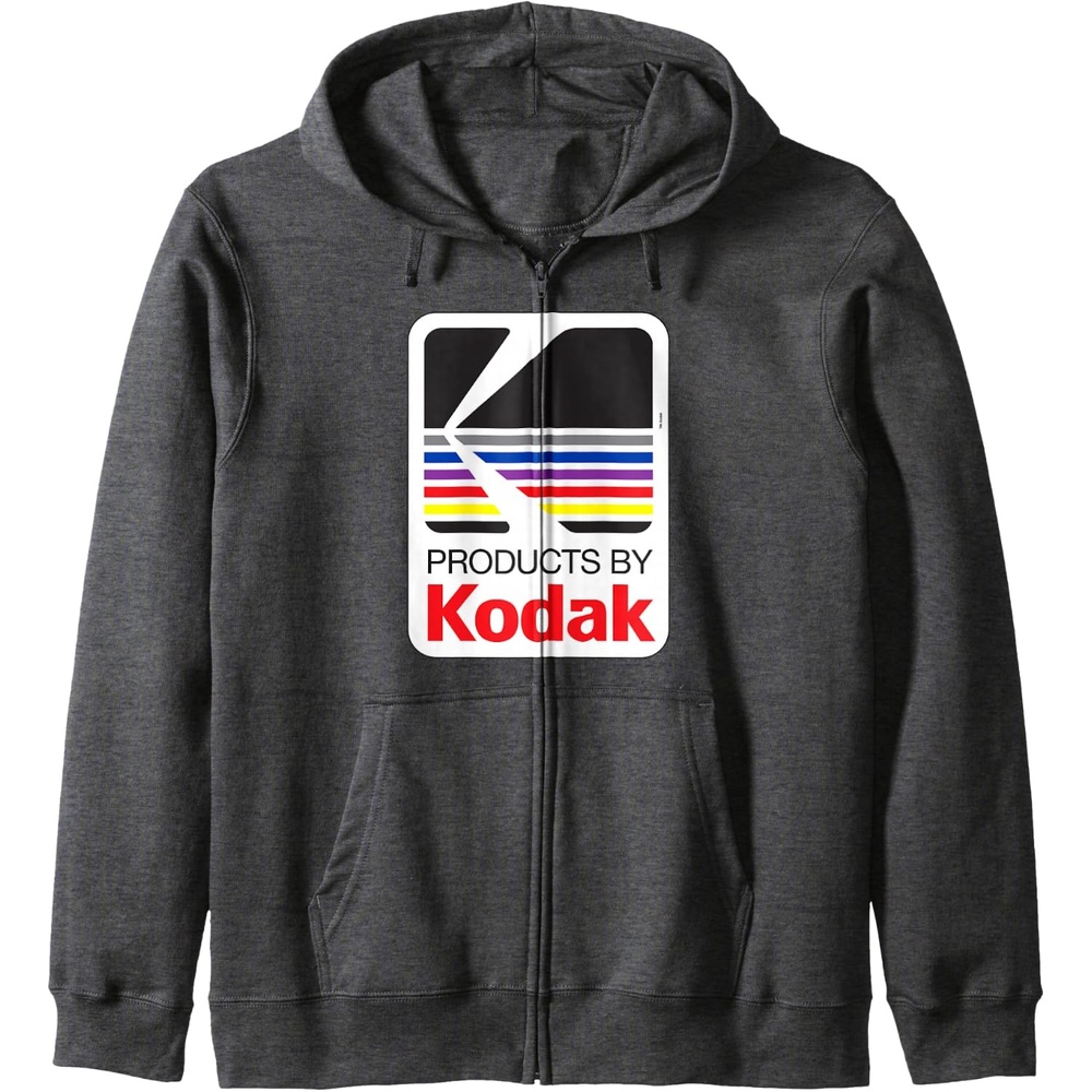 image:imageProducts by Kodak Vintage Logo Zip HoodieDark Heather Grey