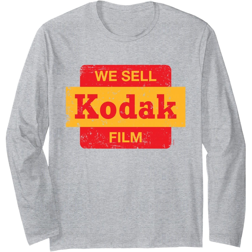 image:imageVintage We Sell Kodak Film Retail sign design Long Sleeve TShirtHeather Grey