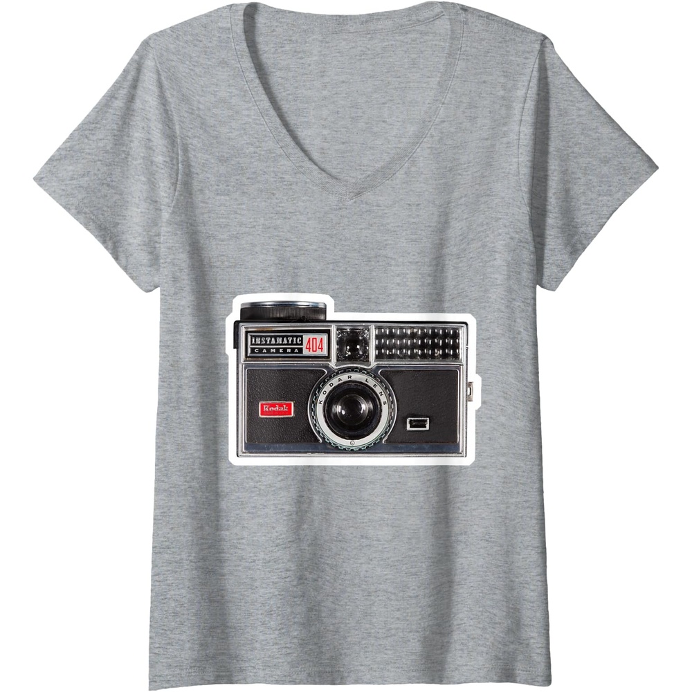 image:imageWomens KODAK INSTAMATIC Camera Design VNeck TShirtHeather Grey