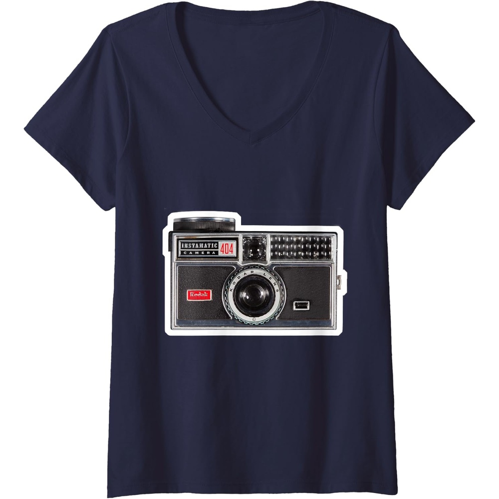image:imageWomens KODAK INSTAMATIC Camera Design VNeck TShirtNavy Blue