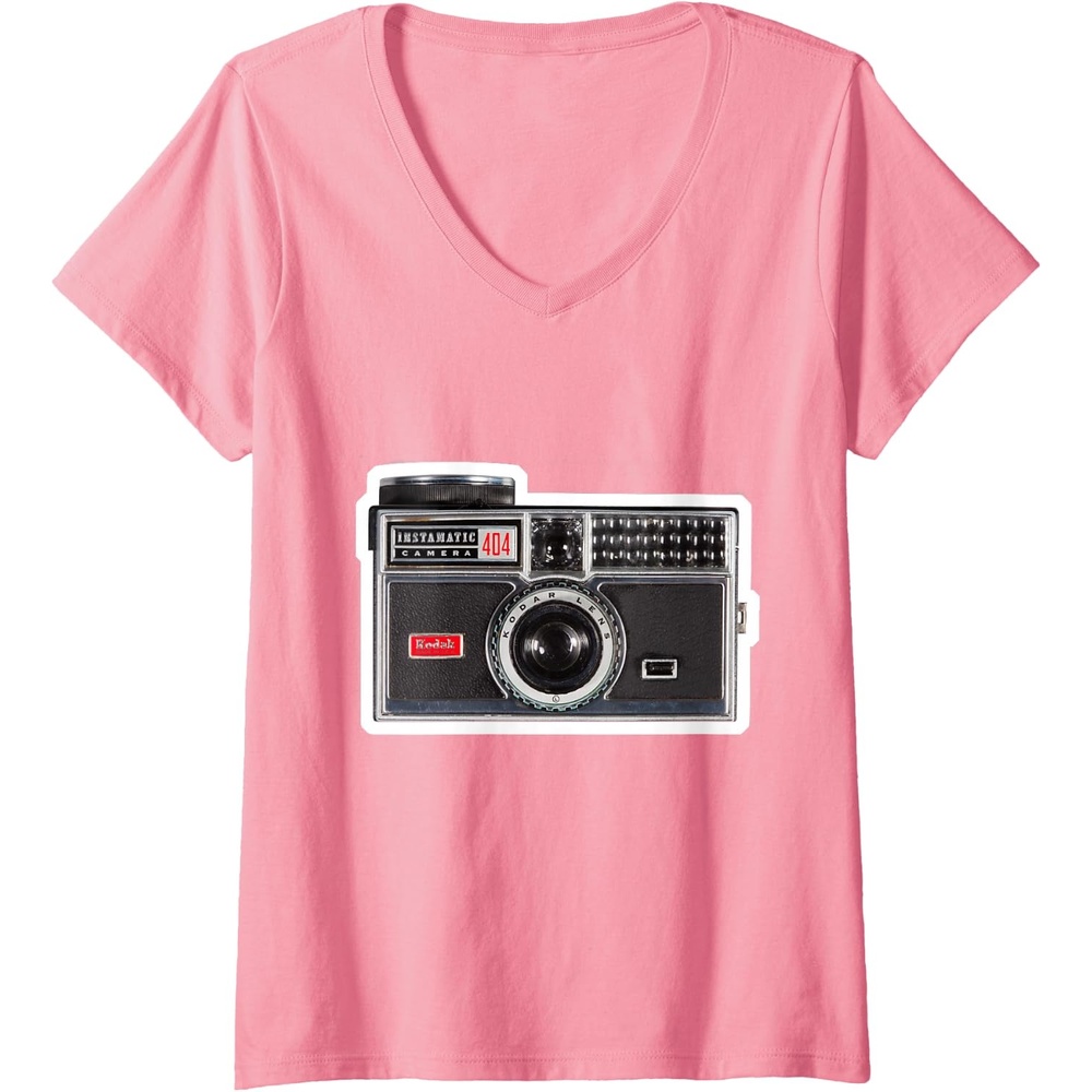 image:imageWomens KODAK INSTAMATIC Camera Design VNeck TShirtPink