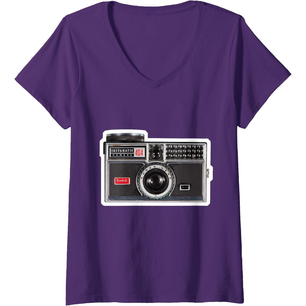 image:imageWomens KODAK INSTAMATIC Camera Design VNeck TShirtPurple
