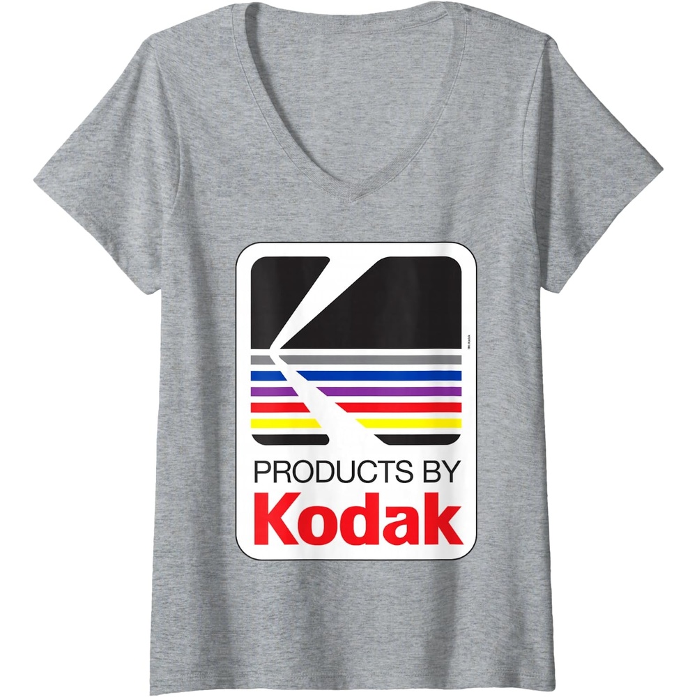 image:imageWomens Products By Kodak Vintage Logo VNeck TShirtHeather Grey
