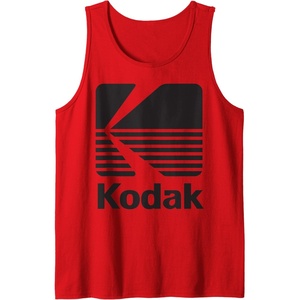 80’s Vintage Kodak Logo – Black Tank Top(Red)
