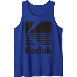 80’s Vintage Kodak Logo – Black Tank Top(Royal Blue)