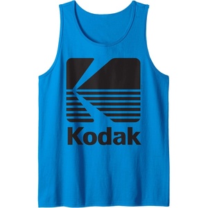 80’s Vintage Kodak Logo – Black Tank Top(Sapphire Blue)