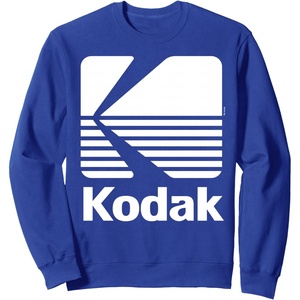 80’s Vintage Kodak Logo – White Sweatshirt(Royal Blue)