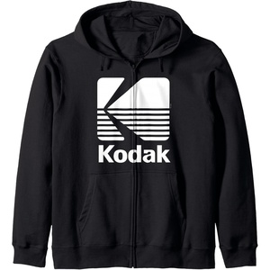 80’s Vintage Kodak Logo – White Zip Hoodie(Black)