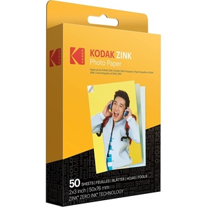 KODAK 2×3 Premium Sticky-Backed ZINK Photo Paper (100 Sheets) – Compatible With Kodak Step, Step Slim, Printomatic, Printomatic+, Smile+, Step Touch(50 Sheets)