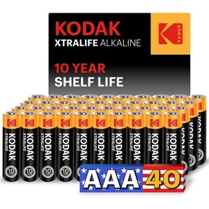 KODAK AAA Alkaline Batteries (60 Pack) Triple A Battery, LR03, 1.5V(40 x AAA Batteries)