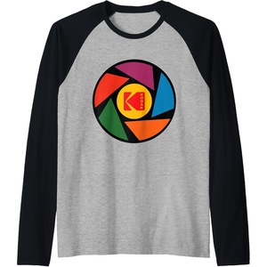 KODAK Aperture Design Raglan Baseball Tee(Black/Athletic Heather)