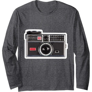 KODAK INSTAMATIC Camera Design Long Sleeve T-Shirt(Dark Heather Grey)
