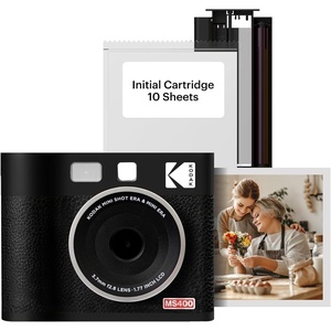 KODAK Mini Shot 4 ERA 4PASS 2-in-1 Instant Camera and Photo Printer (4×4) (Black, Camera + 10 Sheets)(Black)
