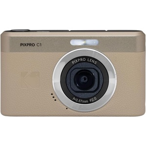 KODAK PIXPRO C1 13MP Compact Digital Camera, 26mm Fixed Lens, Black(Tan)