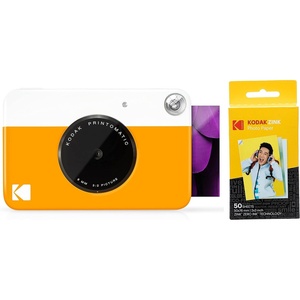 Kodak Printomatic Digital Instant Print Camera (Neon Green) with Kodak 2ʺx3ʺ Premium ZINK Photo Paper (50 Sheets)(Yellow)