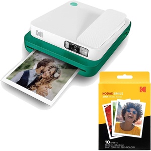 Kodak Smile Classic Digital Instant Camera with Bluetooth (Green) w/ 10 Pack of 3.5×4.25 inch Premium Zink Print Photo Paper.(Green)