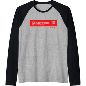 Mens Kodak Kodachrome 40 Raglan Baseball Tee(Black/Athletic Heather)