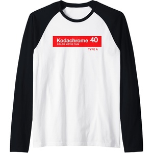 Mens Kodak Kodachrome 40 Raglan Baseball Tee(Black/White)