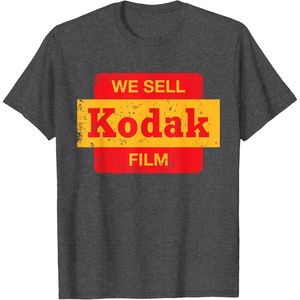 Vintage ‘We Sell Kodak Film’ Retail Sign Design T-Shirt Small(Dark Heather Grey)