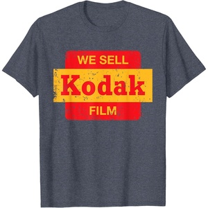 Vintage ‘We Sell Kodak Film’ Retail Sign Design T-Shirt Small(Heather Blue)