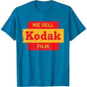 Vintage ‘We Sell Kodak Film’ Retail Sign Design T-Shirt Small(Sapphire Blue)