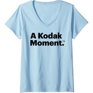 Womens A Kodak Moment V-Neck T-Shirt(Baby Blue)