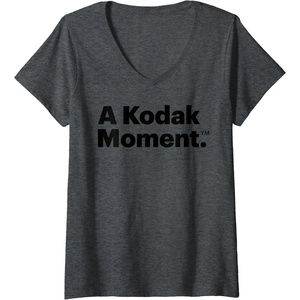 Womens A Kodak Moment V-Neck T-Shirt(Dark Heather Grey)