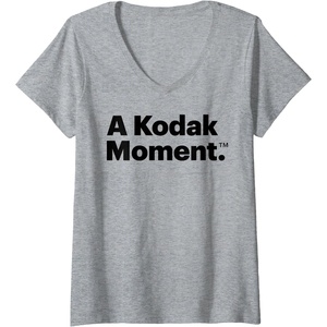 Womens A Kodak Moment V-Neck T-Shirt(Heather Grey)
